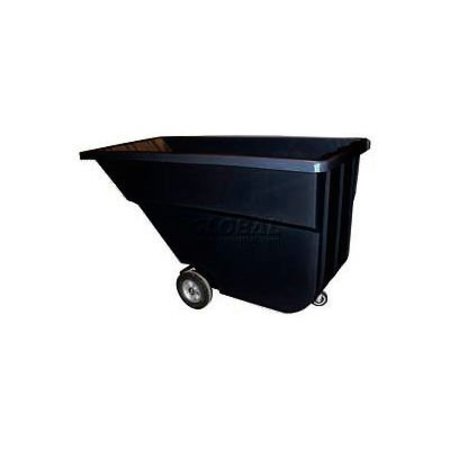 BAYHEAD PRODUCTS Light Duty Plastic Tilt Truck, 1-1/10 Cu. Yd. Cap, 600 Lbs. Cap, Black 1.1-UT-BLACK